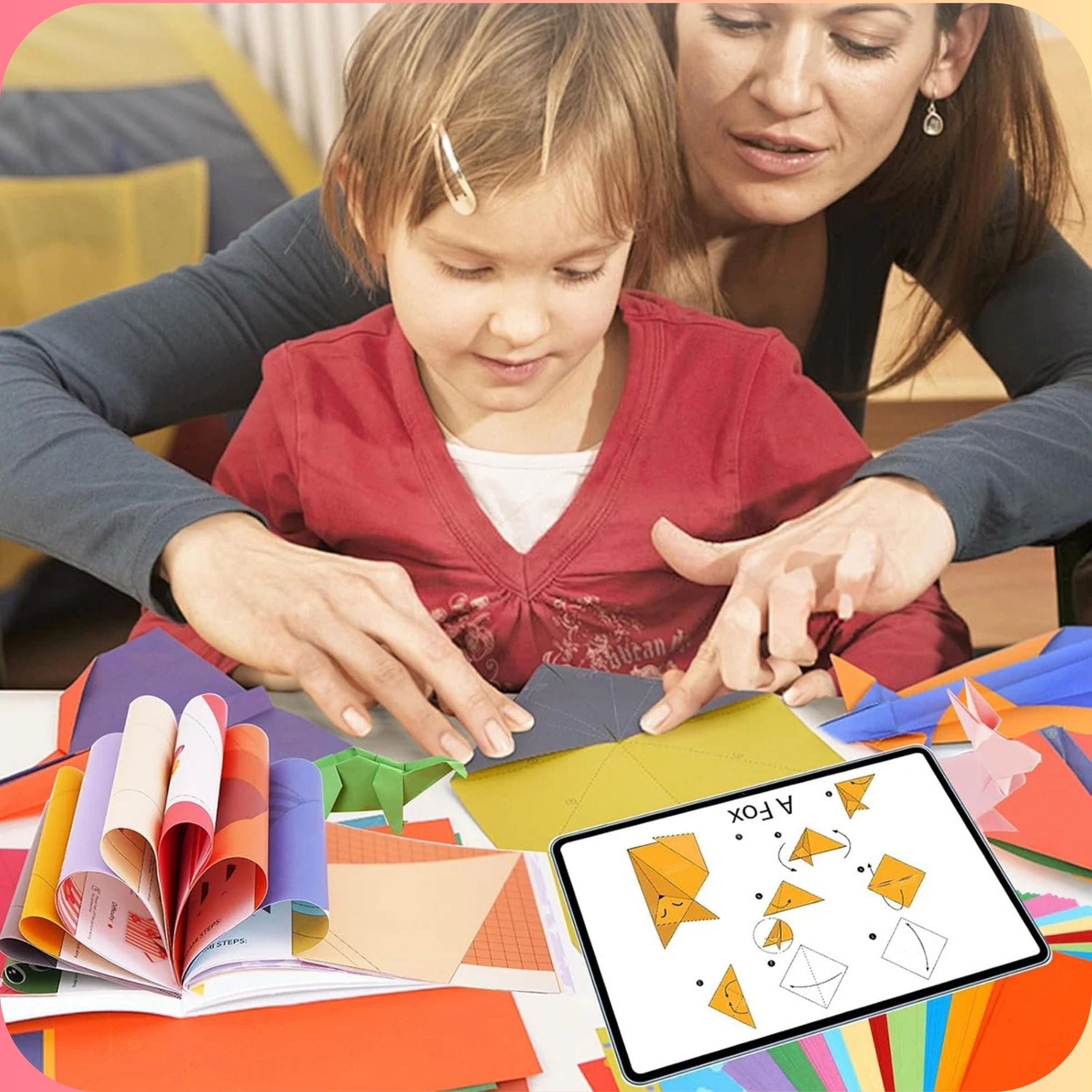 Kids Origami Paper Craft Kit – 30/96 Sheets with Step-by-Step Guiding Book