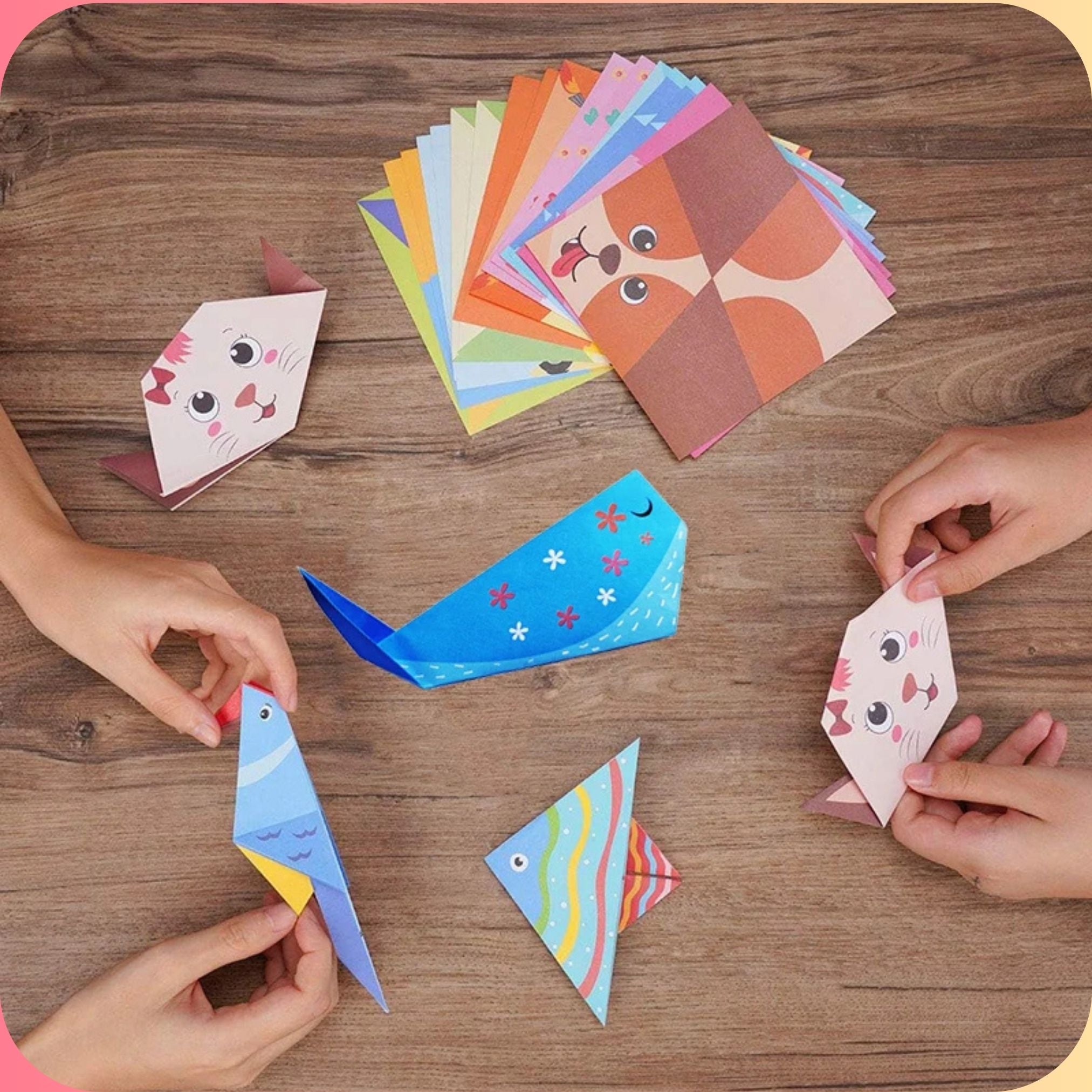 Kids Origami Paper Craft Kit – 30/96 Sheets with Step-by-Step Guiding Book