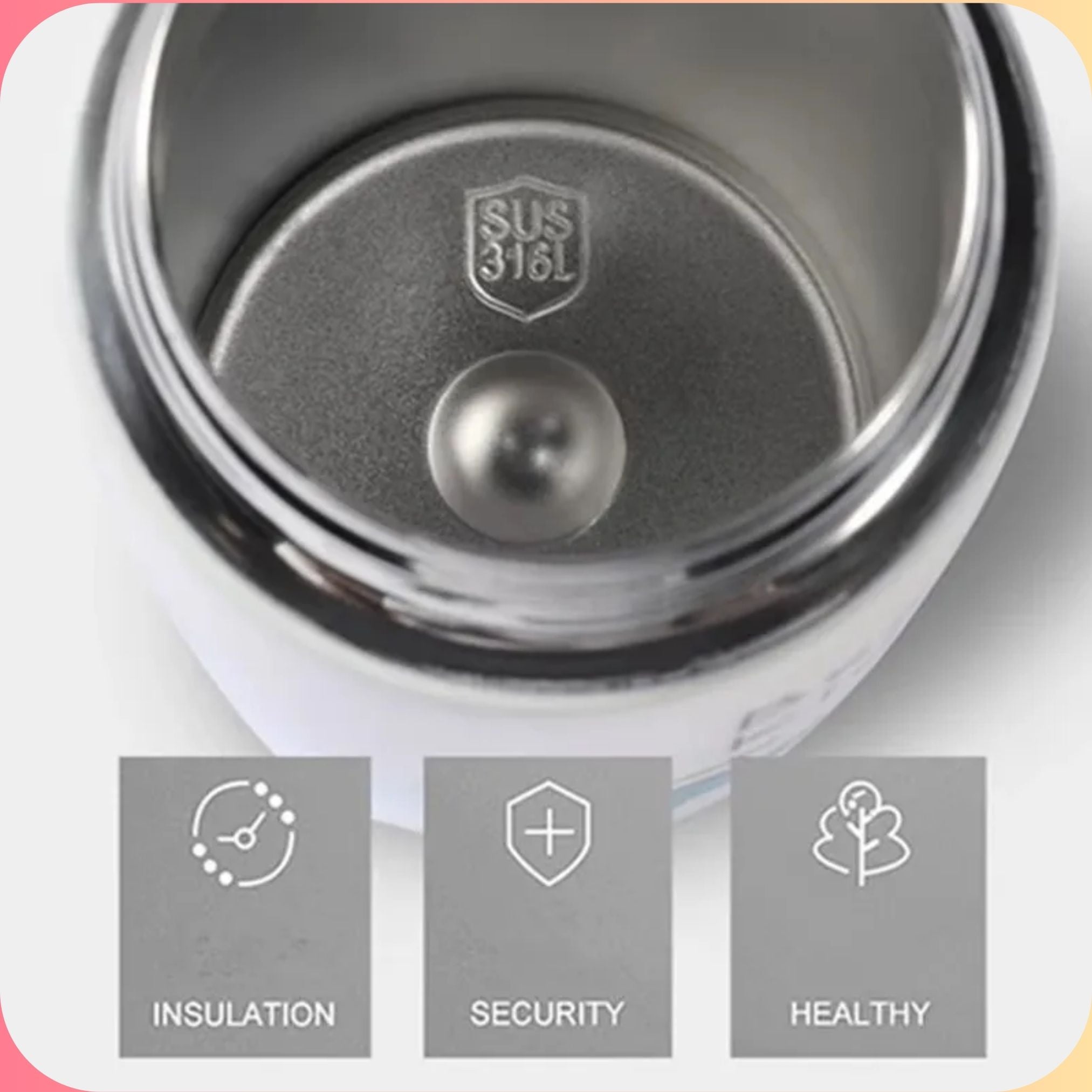 Kids 400ml Animal Thermos Water Bottle with Straw Lid